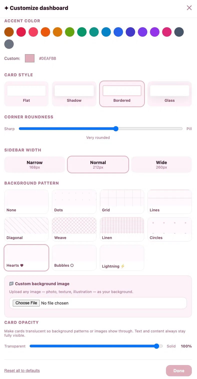 PageTurner PA customize dashboard panel