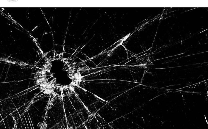 Shattered glass teaser graphic from a dark romance Instagram campaign