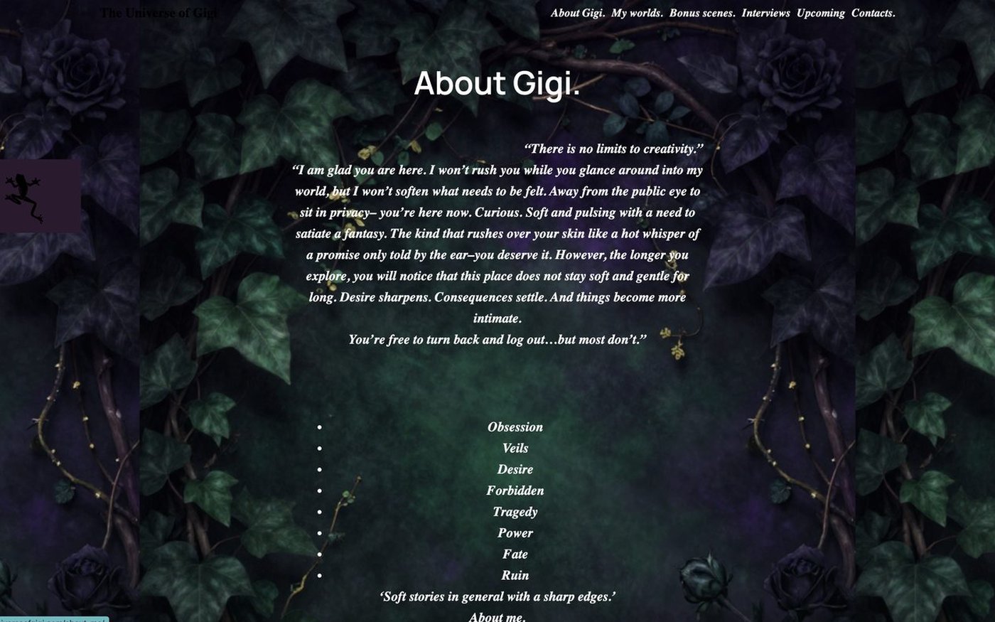 Gigi About page before