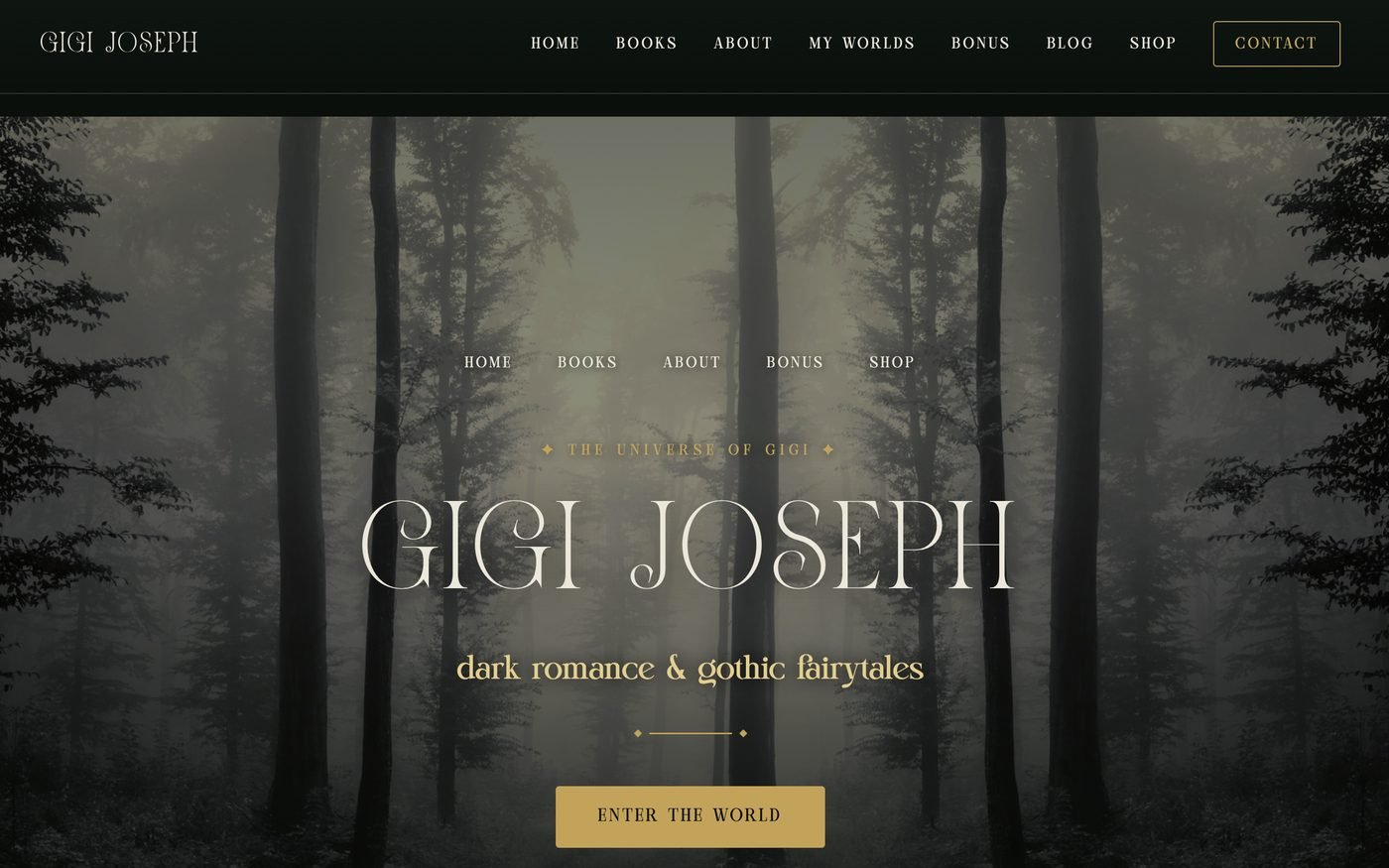 Gigi homepage after