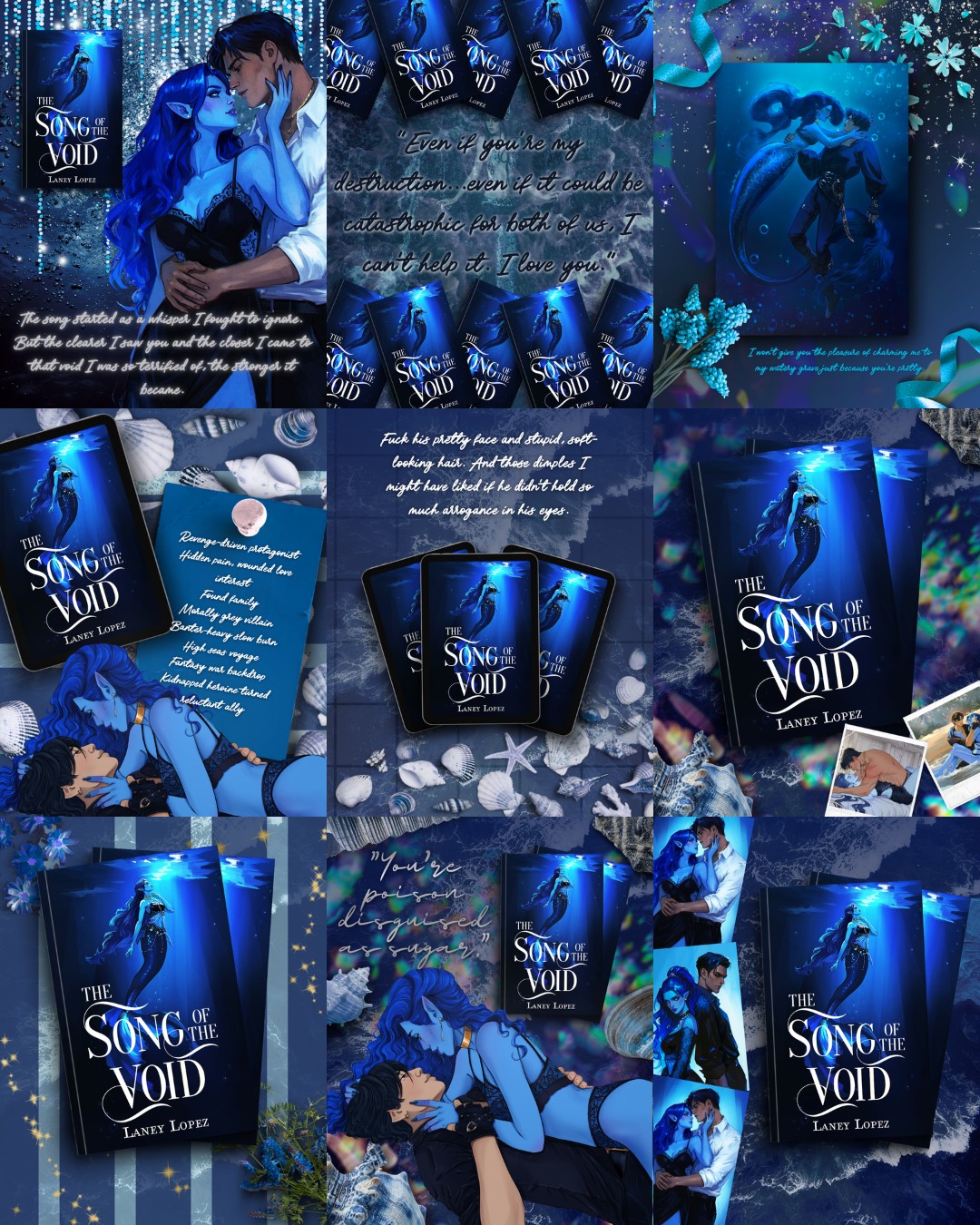 Instagram grid promo layout for The Song of the Void by Laney Lopez